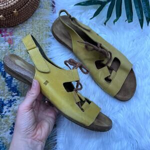 El Naturalista Lace Up Leather Sandal 40 / 10 Yellow Ankle Strap